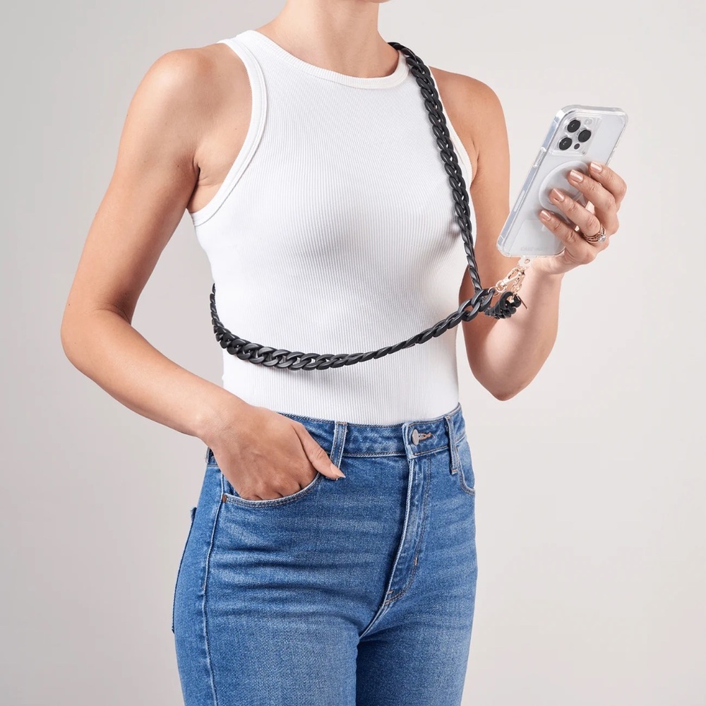 Case-mate Black Chain Phone Crossbody / Strap / Hands-free / NIB